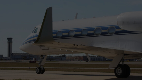 Commercial aircraft on airport tarmac